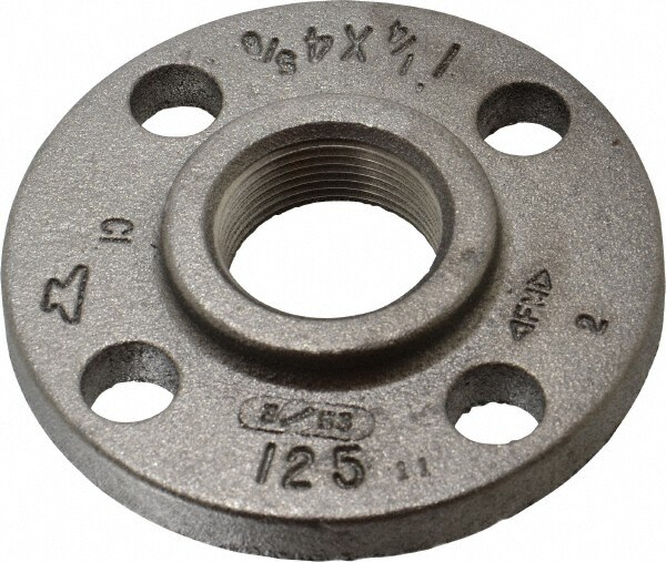 1-1/4" Pipe, 4-5/8" OD, 13/16" Hub Length, Iron Threaded Pipe Flange