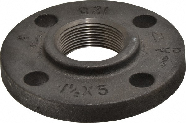 1-1/2" Pipe, 5" OD, 7/8" Hub Length, Iron Threaded Pipe Flange