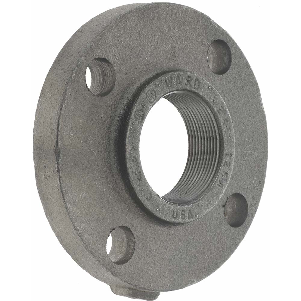 2" Pipe, 6" OD, 1" Hub Length, Iron Threaded Pipe Flange