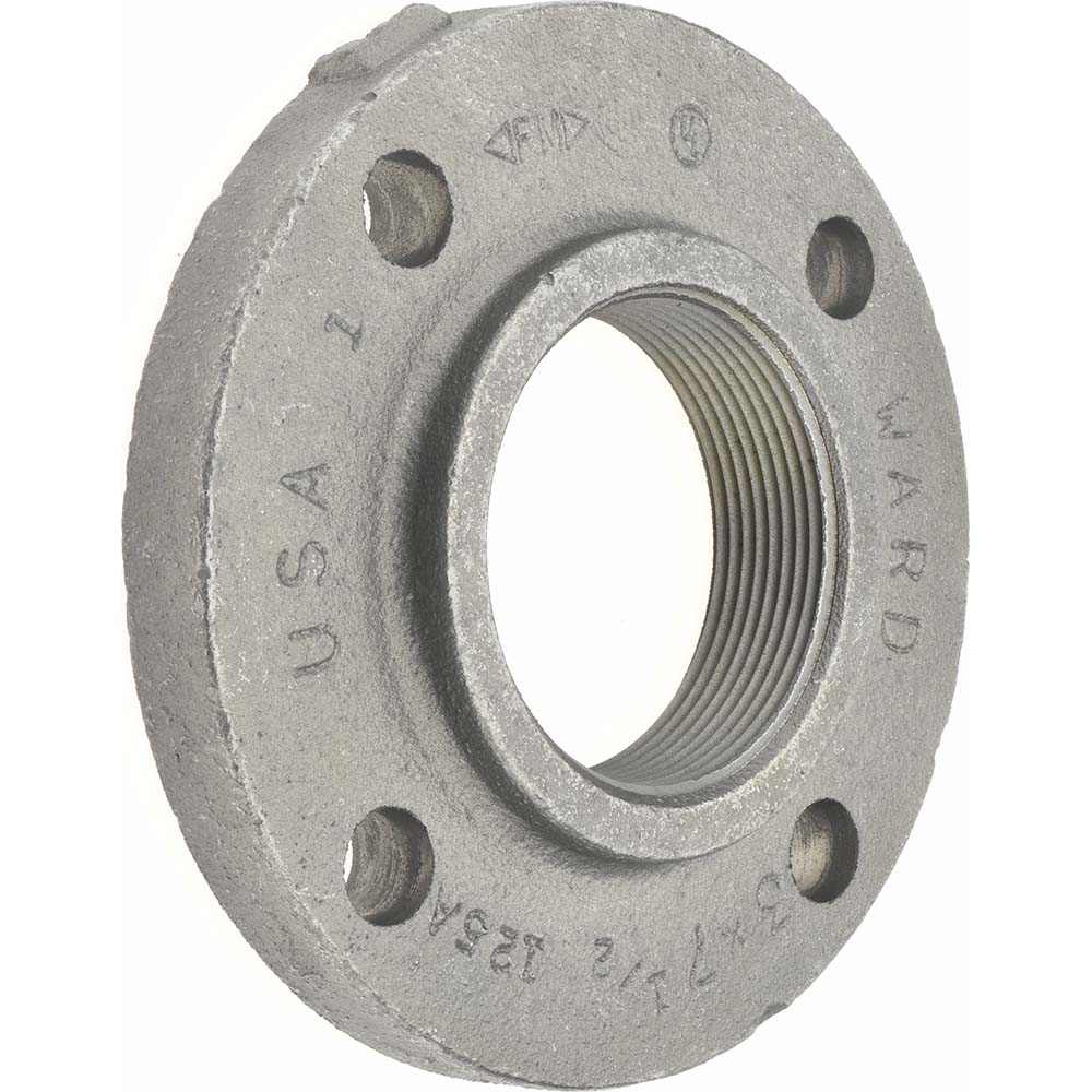 3" Pipe, 7-1/2" OD, 1-3/16" Hub Length, Iron Threaded Pipe Flange