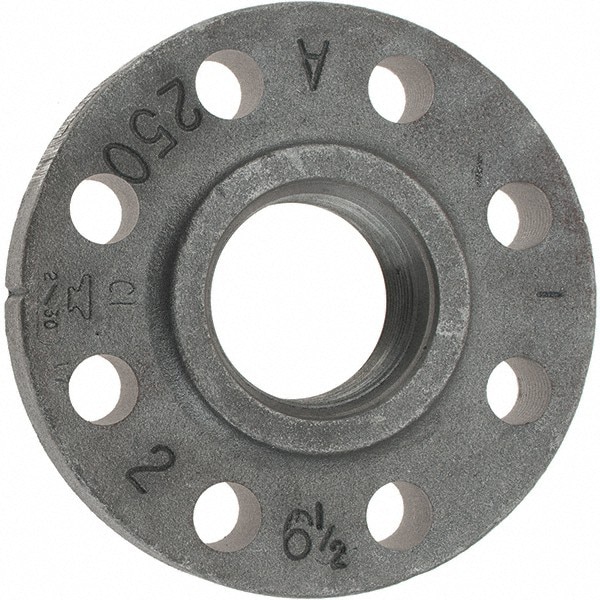 2" Pipe, 6-1/2" OD, 1-1/4" Hub Length, Iron Threaded Pipe Flange