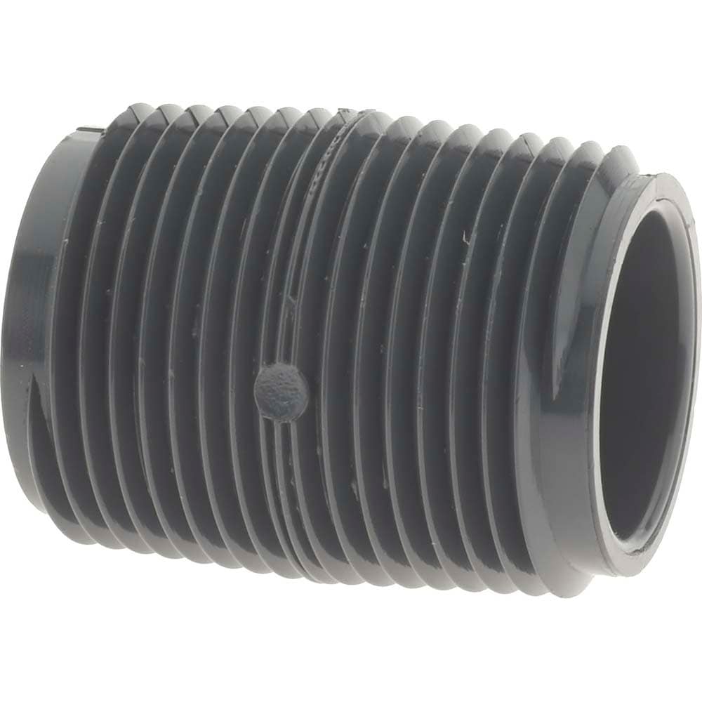 3/4" Pipe, 1-3/8" Long PVC Threaded Plastic Pipe Nipple