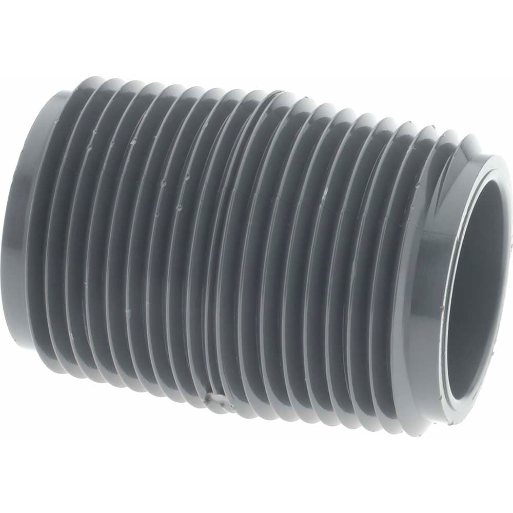 3/4" Pipe, 1-1/2" Long PVC Threaded Plastic Pipe Nipple