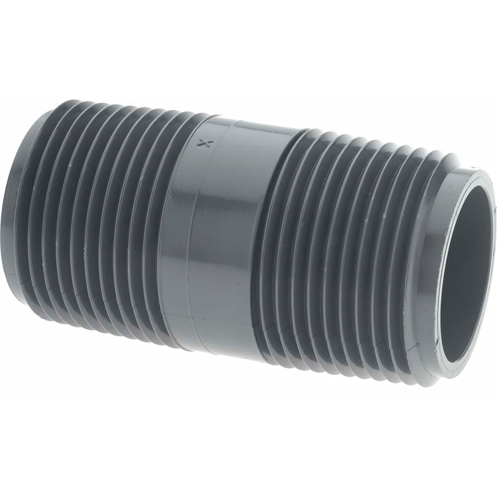 1" Pipe, 2-1/2" Long PVC Threaded Plastic Pipe Nipple