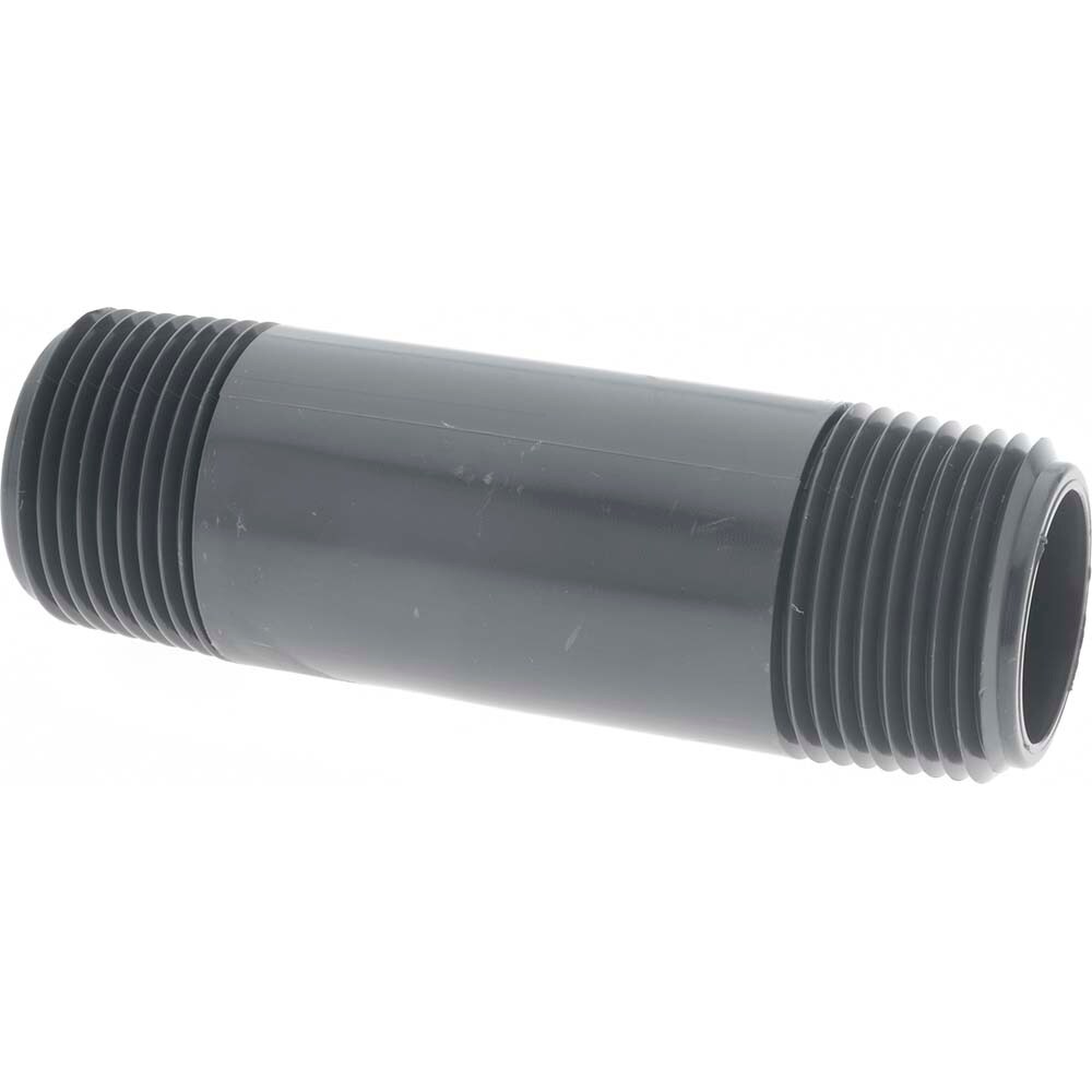 1" Pipe, 4" Long PVC Threaded Plastic Pipe Nipple