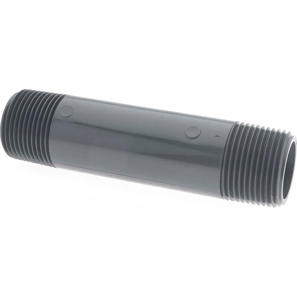 1" Pipe, 5" Long PVC Threaded Plastic Pipe Nipple