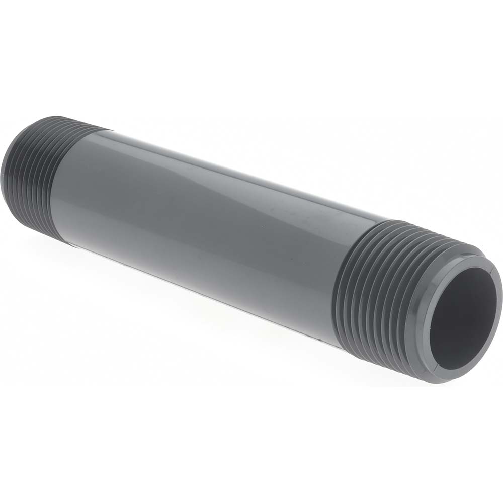 Value Collection 1" Pipe, 6" Long PVC Threaded Plastic Pipe Nipple