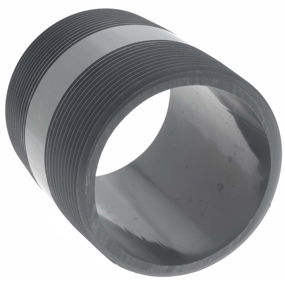 Value Collection 3" Pipe, 4" Long PVC Threaded Plastic Pipe Nipple