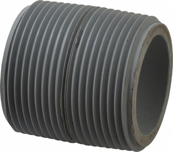 1-1/4" Pipe, 1-5/8" Long CPVC Threaded Plastic Pipe Nipple