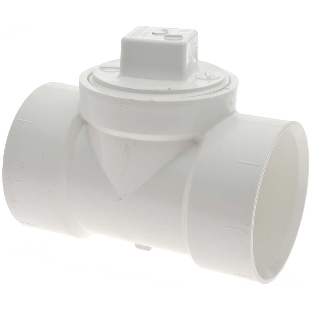 Drain, Waste & Vent Test Tee: 3" Fitting, Hub x Hub x CO with Plug, Polyvinylchloride - Hub x Hub x CO with Plug