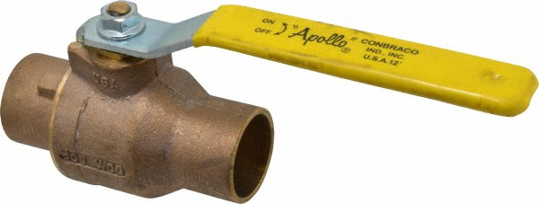 Standard Manual Ball Valve: 1-1/2" Pipe, Standard Port - Soldered x Soldered