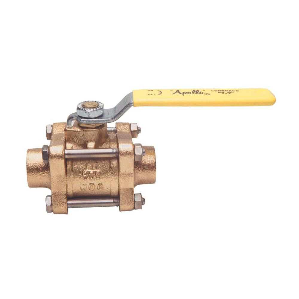 Standard Manual Ball Valve: 1/2" Pipe, Full Port - Soldered x Soldered