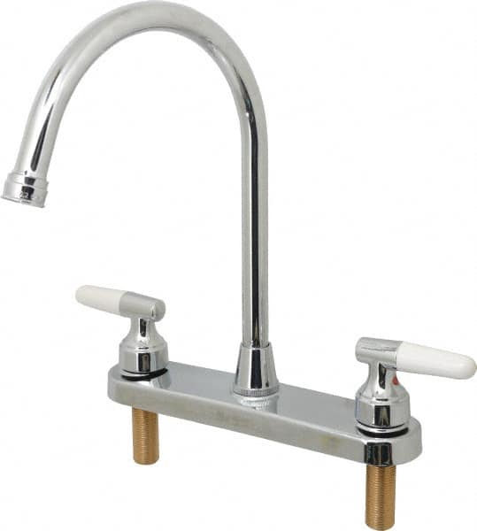 Kitchen & Bar Faucets; Type: Kitchen ; Style: With Spray ; Mount: Deck Plate ; Design: Two Handle ; Handle Type: Lever ; Spout Type: High Arc