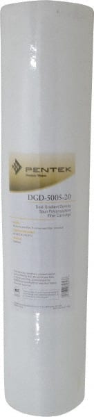 Pentair 155358-43 Plumbing Cartridge Filter: 4-1/2" OD, 20" Long, 50/5 micron, Polypropylene 