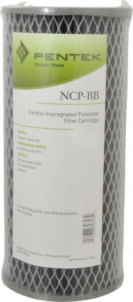 Pentair 155398-43 Plumbing Cartridge Filter: 4-1/2" OD, 9-3/4" Long, 10 micron, Carbon Impregnated Non-Cellulose Image