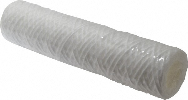 Plumbing Cartridge Filter: 2-1/2" OD, 10" Long, 50 micron, Polypropylene Cotton