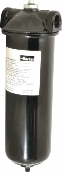 Parker B10-3/4SD 3/4 Inch Pipe, FNPT End Connections, 10 Inch Long Cartridge, 12-7/8 Inch Long, Cartridge Filter Housing with Pressure Relief Image