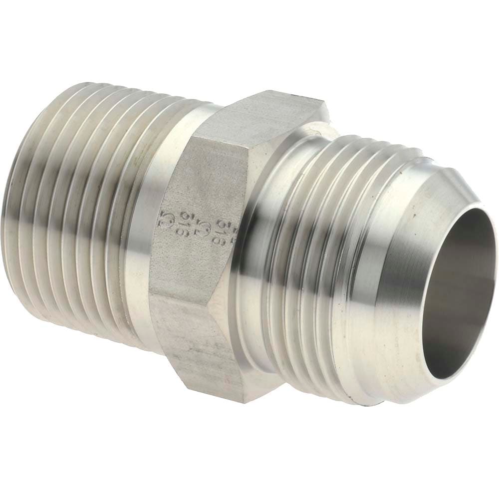 Made in USA TX-16-C Stainless Steel Flared Tube Connector: 1" Tube OD, 1-11-1/2 Thread, 37 ° Flared Angle Image