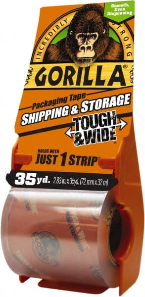 Packing Tape: 2-7/8" Wide, Clear, Acrylic Adhesive