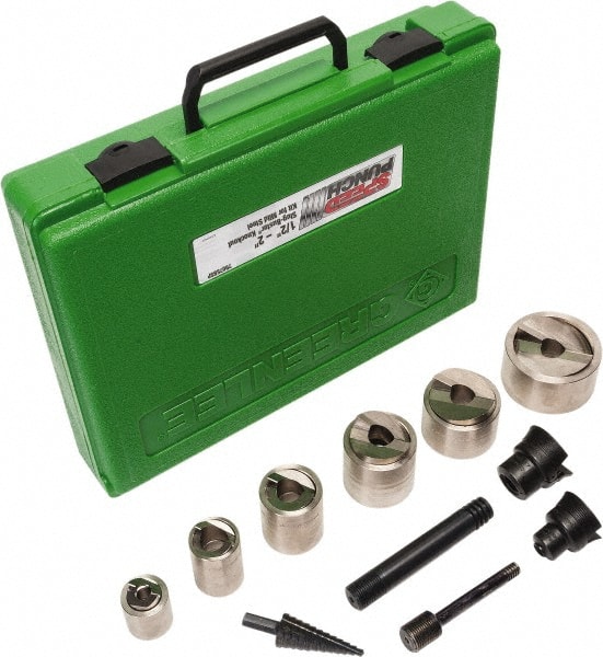 Greenlee 7907SBSP 18 Piece, .885 to 2.416" Punch Hole Diam, Manual Knockout Set 