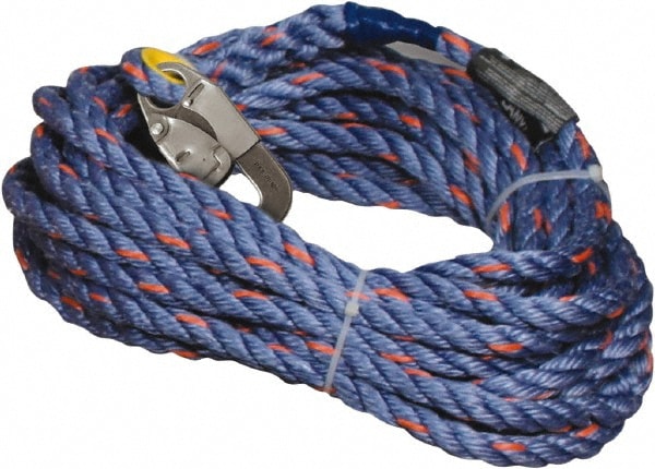 Lanyards & Lifelines; Lifeline Material: Copolymer ; Type: Lifeline ; Capacity (Lb.): 310 ; End Connections: Locking Snap Hook ; Anchorage Connection: Loop ; Harness Connection: Locking Snap Hook