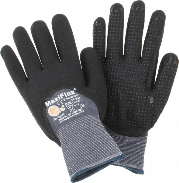 Small Component Assembly Gloves: G-Tek® ATG Maxi Flex, Size 2X-Large, Micro-Foam Nitrile-Coated Knit & Nylon