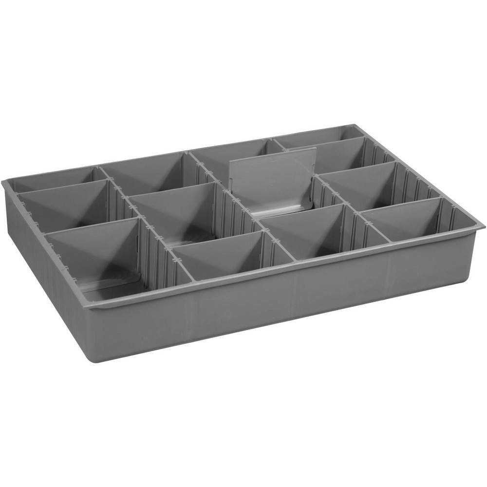 Small Parts Boxes & Organizers; Lock Type: Non-Locking ; Width (Inch): 10 ; Depth (Inch): 15 ; Number of Dividers: 9 ; Height (Inch): 2 ; Removable Dividers: Yes