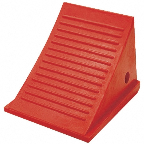 Wheel Chocks; Wheel Chock Type: Single ; Base Tread: Grooved ; Width (Inch): 9in ; Height (Inch): 8-1/2 ; Construction: Molded ; Depth (Inch): 9