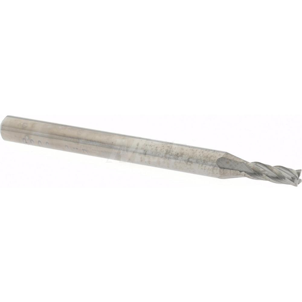 Square End Mill: 0.08" Dia, 0.24" LOC, 4 Flutes, Solid Carbide