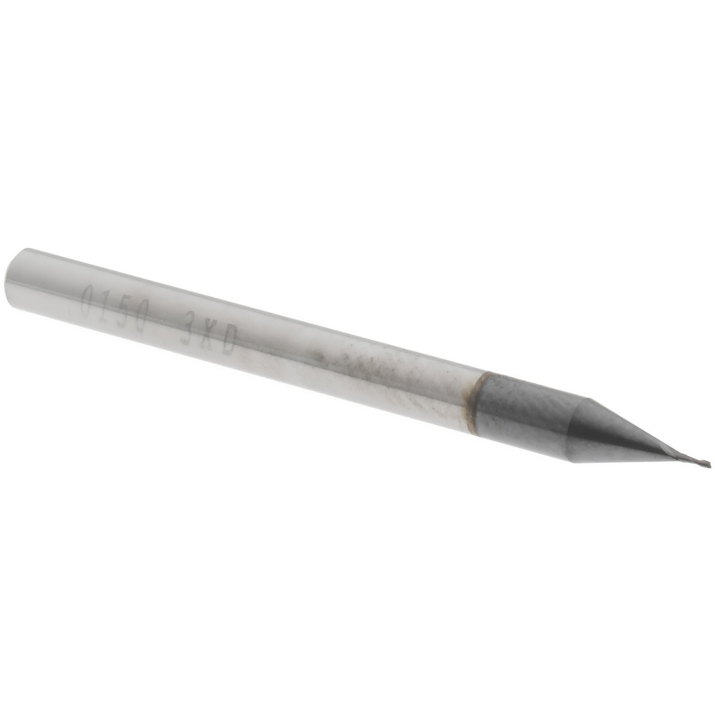 14796890 Square End Mill: 0.015" Dia, 0.045" LOC, 2 Flutes, Solid Carbide  