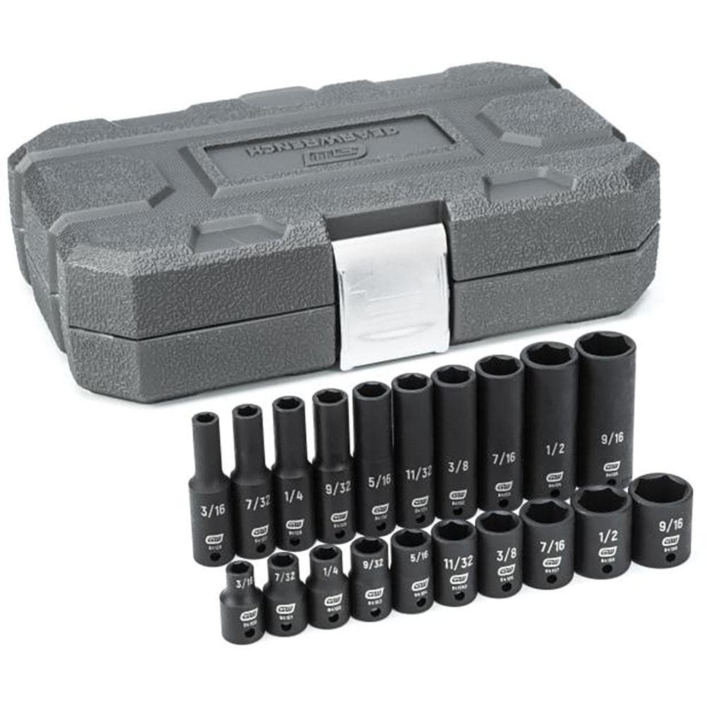 GEARWRENCH - Deep Impact Standard Socket Set: 20 Pc, 1/4