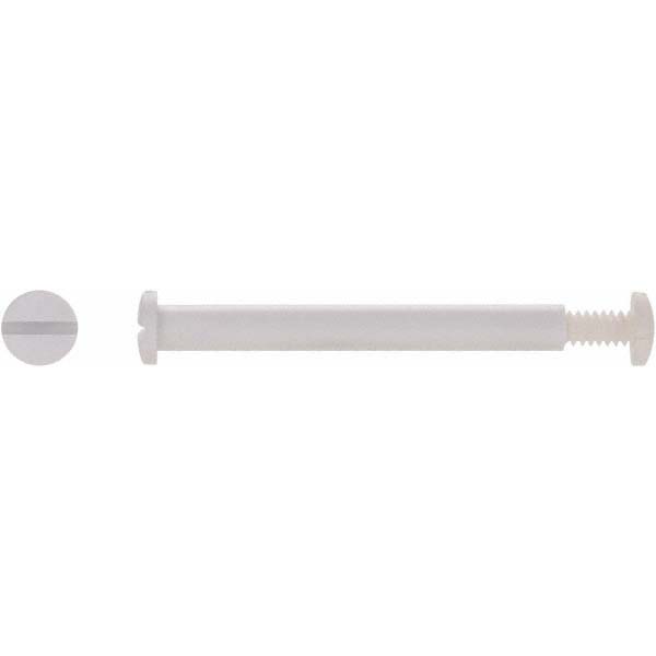 #10-24 Thread Screw & Barrel, Pan Head, Slotted Drive, Nylon Sex Bolt & Binding Post - Uncoated, 3/8" Screw Length, 3/8" Long Barrel, Grade 6/6