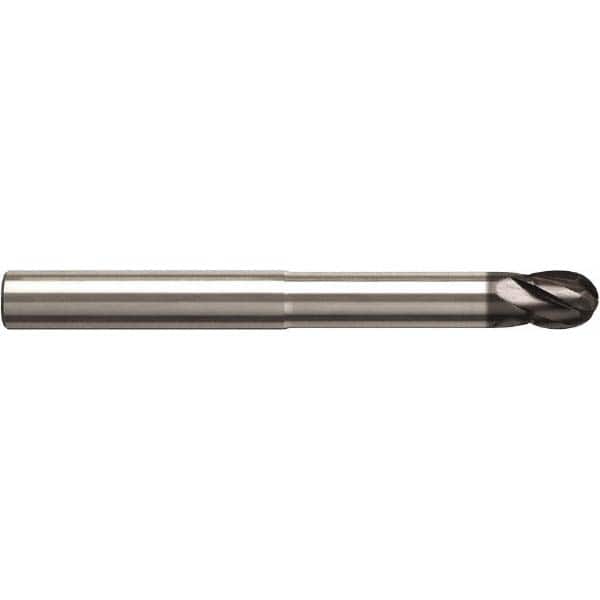 Seco - 10mm Diam, 10mm LOC, 4 Flute Solid Carbide Ball End Mill ...