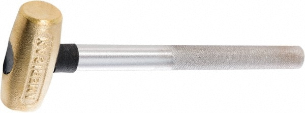 Non-Marring Hammer: 8 oz, 3/4 Face Dia, Brass Head