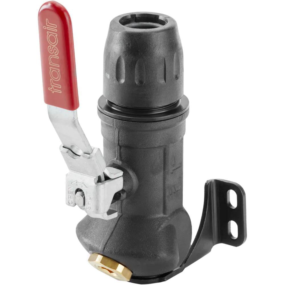 Transair 6679 17 22 Air Hose 45 degrees One Port Wall Bracket with Ball Valve: Plastic Image