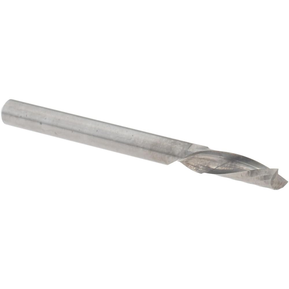 Square End Mill: 1/8'' Dia, 3/8'' LOC, 1/8'' Shank Dia, 1-1/2'' OAL, 1 Flute, Solid Carbide