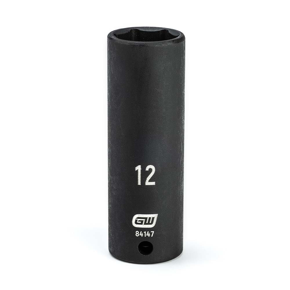 Impact Socket: 1/4" Drive, 12mm Socket, Hex Drive