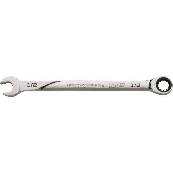 Combination Wrench: 8.00 mm Head Size, 0 deg Offset - Chromium-Vanadium Steel, Polished Finish