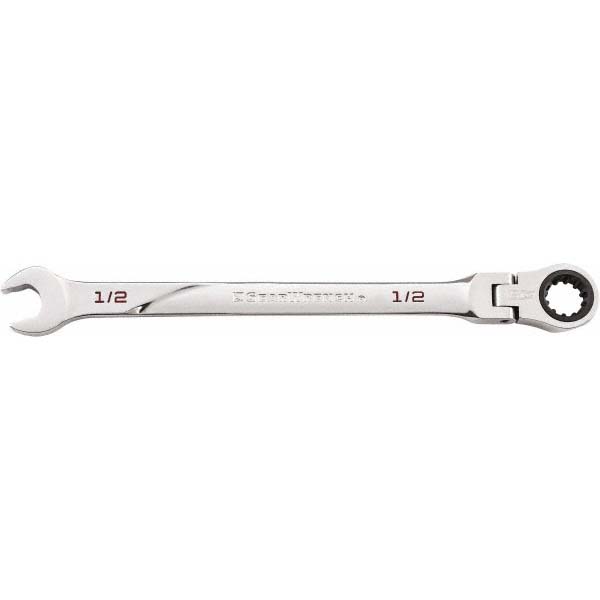 Combination Wrench: 9/16" Head Size, 0 deg Offset - 9-1/4" OAL, Chromium-Vanadium Steel, Polished Finish