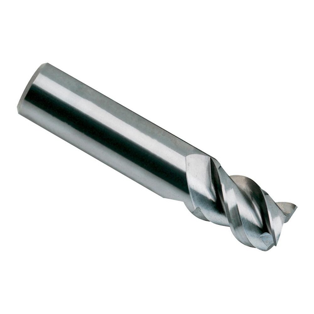 Square End Mill: 0.25" Shank Dia, 3 Flutes, Solid Carbide