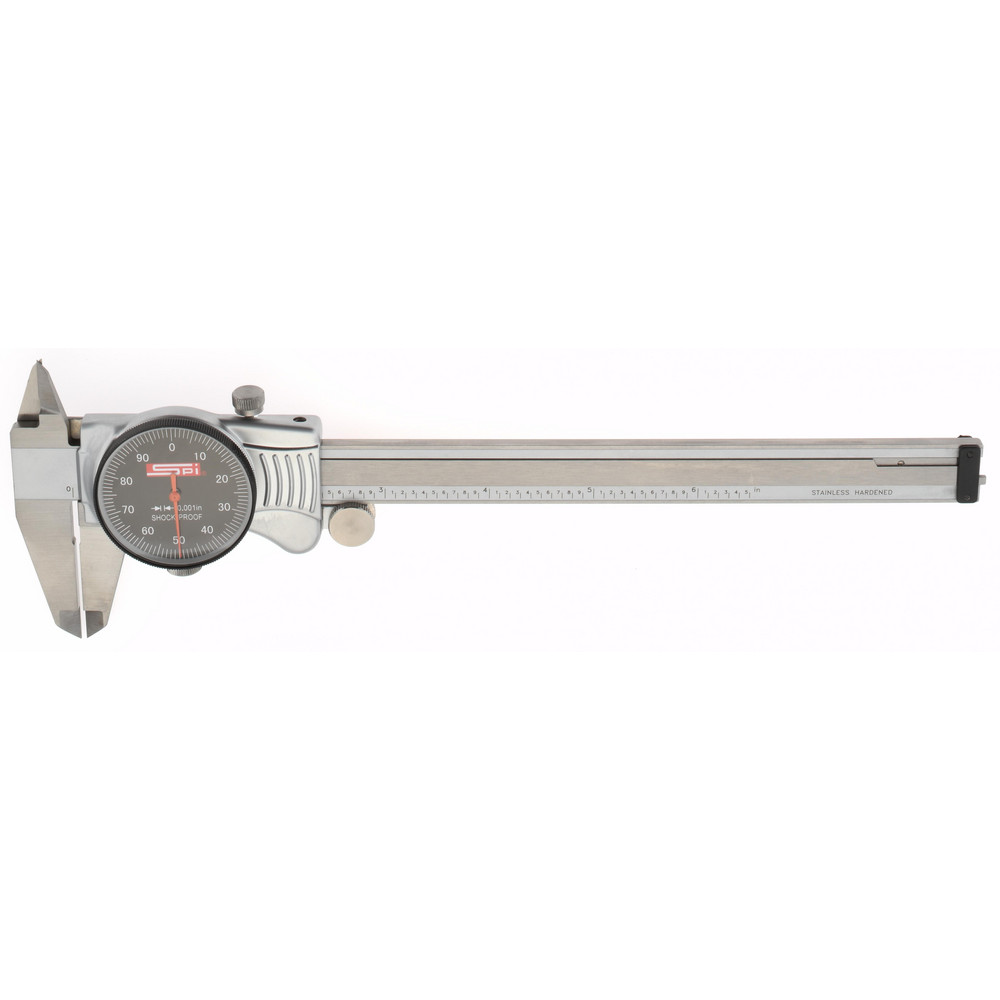 SPI Dial Caliper 6'' Range, 0.001'' Graduation, 0.1'' per Revolution