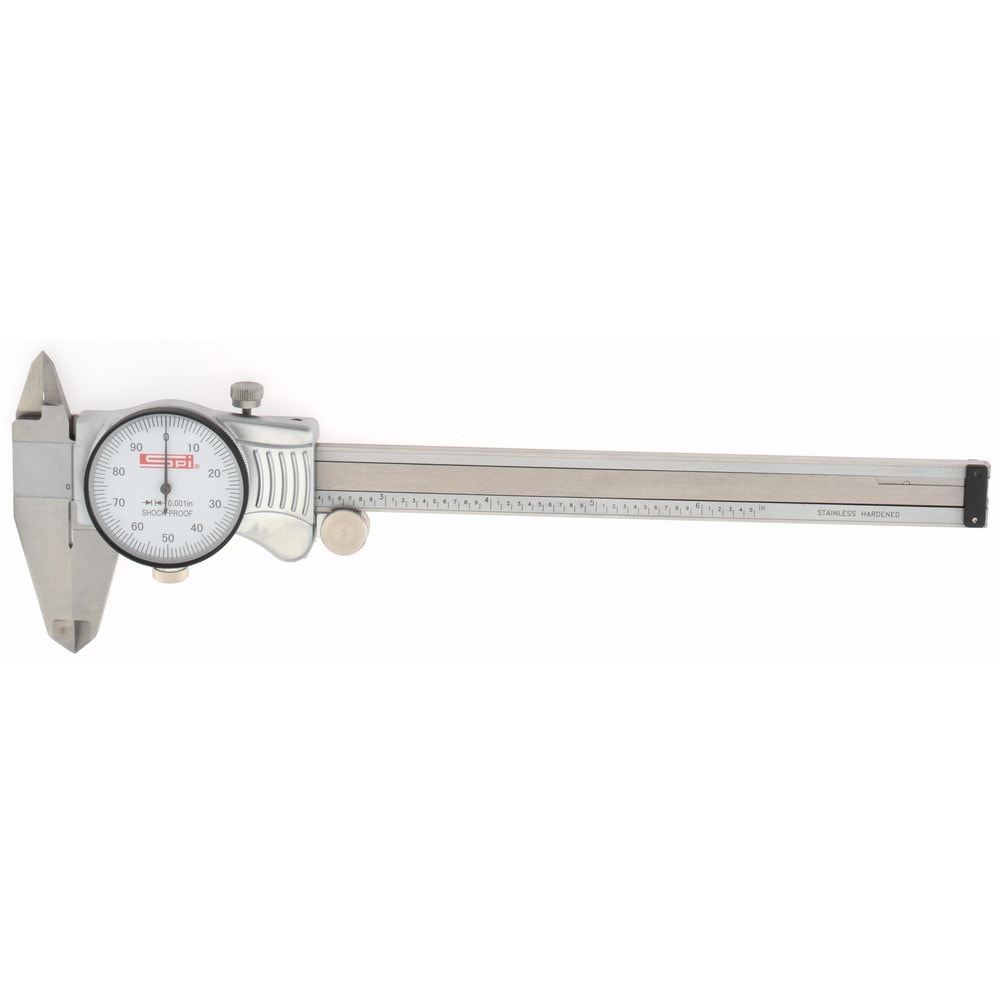 SPI - Dial Caliper: 6'' Range, 0.001'' Graduation, 0.1'' per Revolution ...