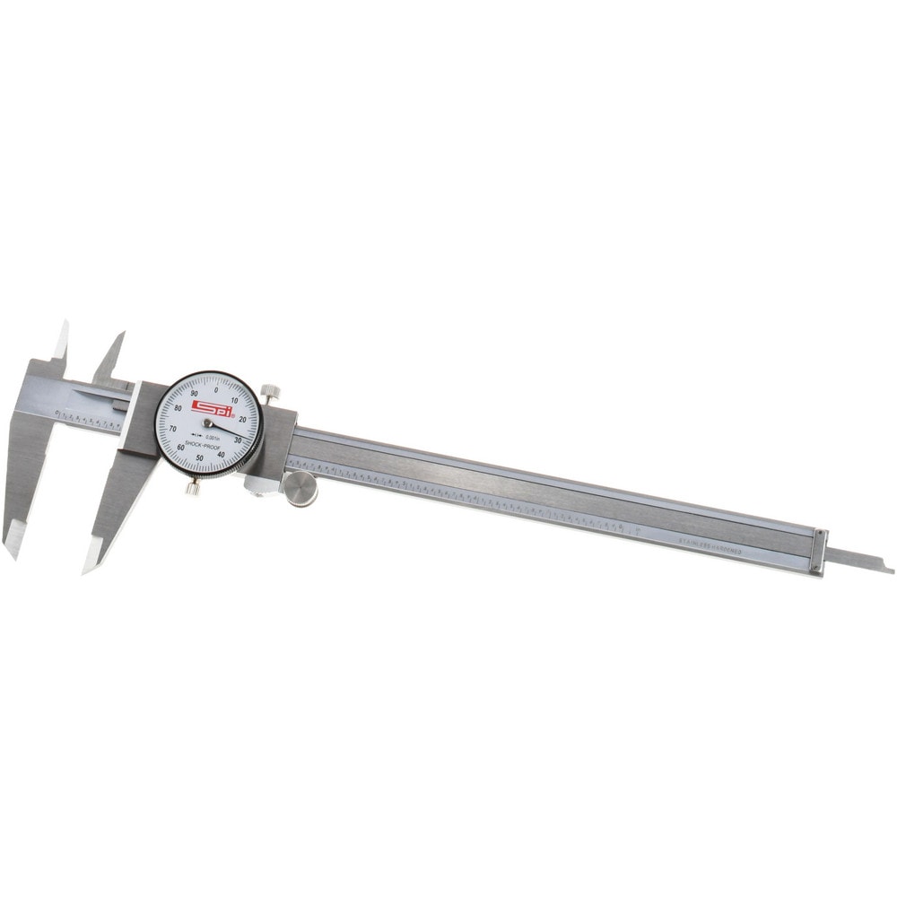 Dial Caliper: 8'' Range, 0.001'' Graduation, 0.1'' per Revolution