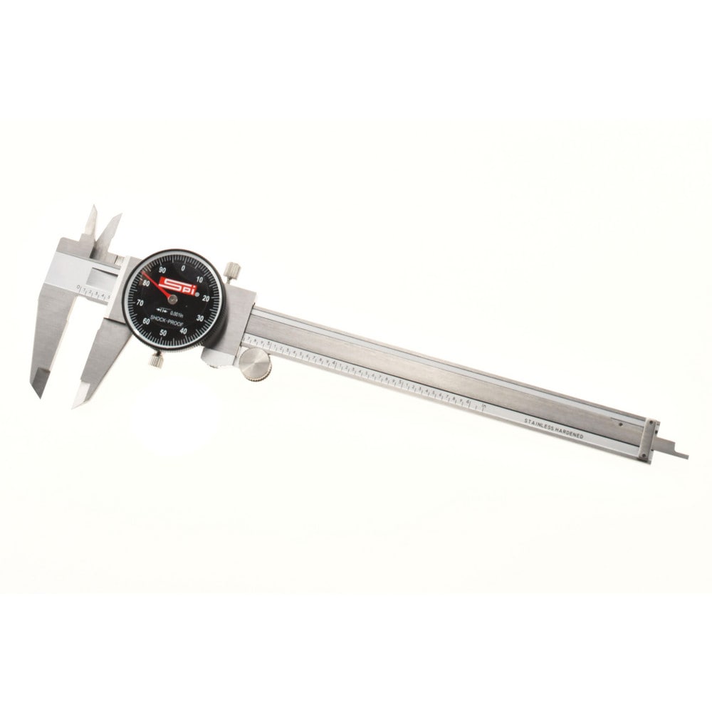 Dial Caliper: 6'' Range, 0.001'' Graduation, 0.1'' per Revolution