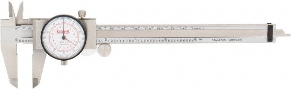 Dial Caliper: 6'' Range, 0.001'' Graduation, 0.001'' per Revolution