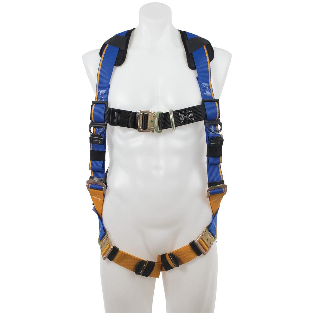 Fall Protection Harnesses: 400 Lb, Back and Side D-Rings Style, Size 2X-Large, For Climbing, Back & Hips
