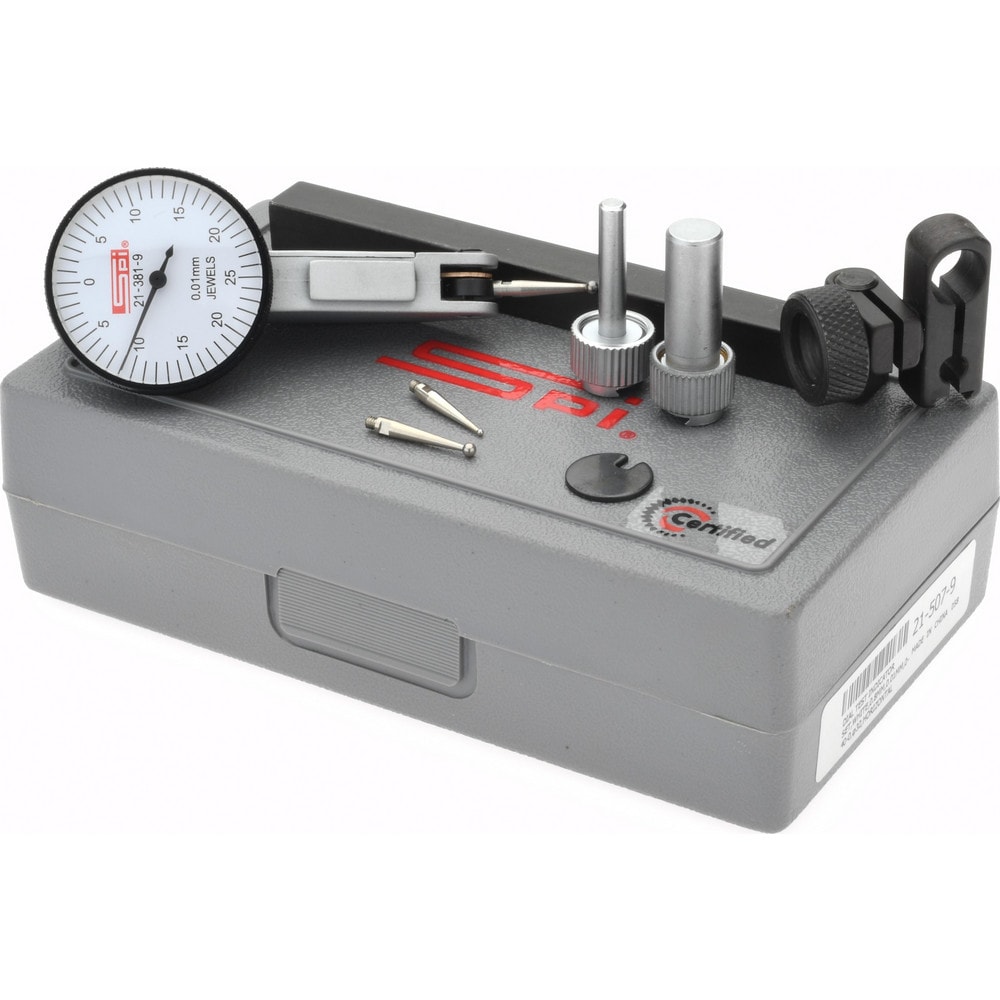 Test Indicator Kit: 8 Pc, 0-25-0 Dial Reading