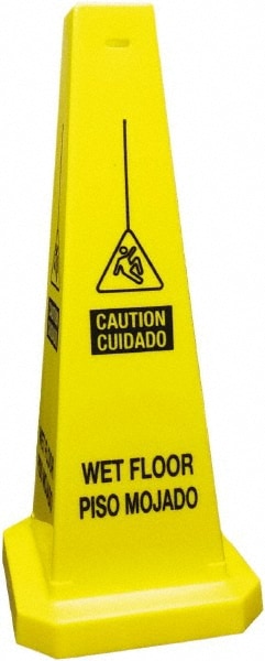 PRO-SAFE 03-600-07 Caution - Cuidado - Wet Floor - Piso Mojado, 10-1/2" Wide x 25-3/4" High, Polyethylene Floor Sign Image