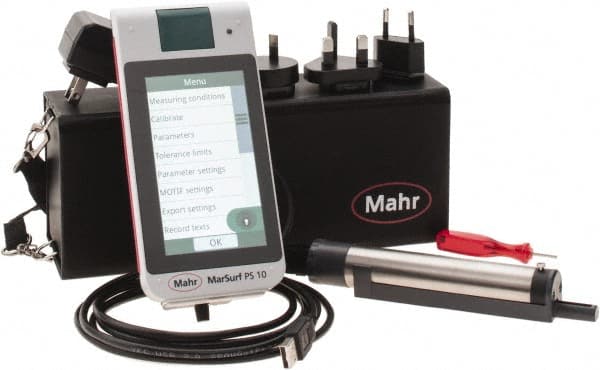 Mahr 6910232 Surface Roughness Gage: Multiple Roughness Parameters, 200µin Stylus Tip Radius 