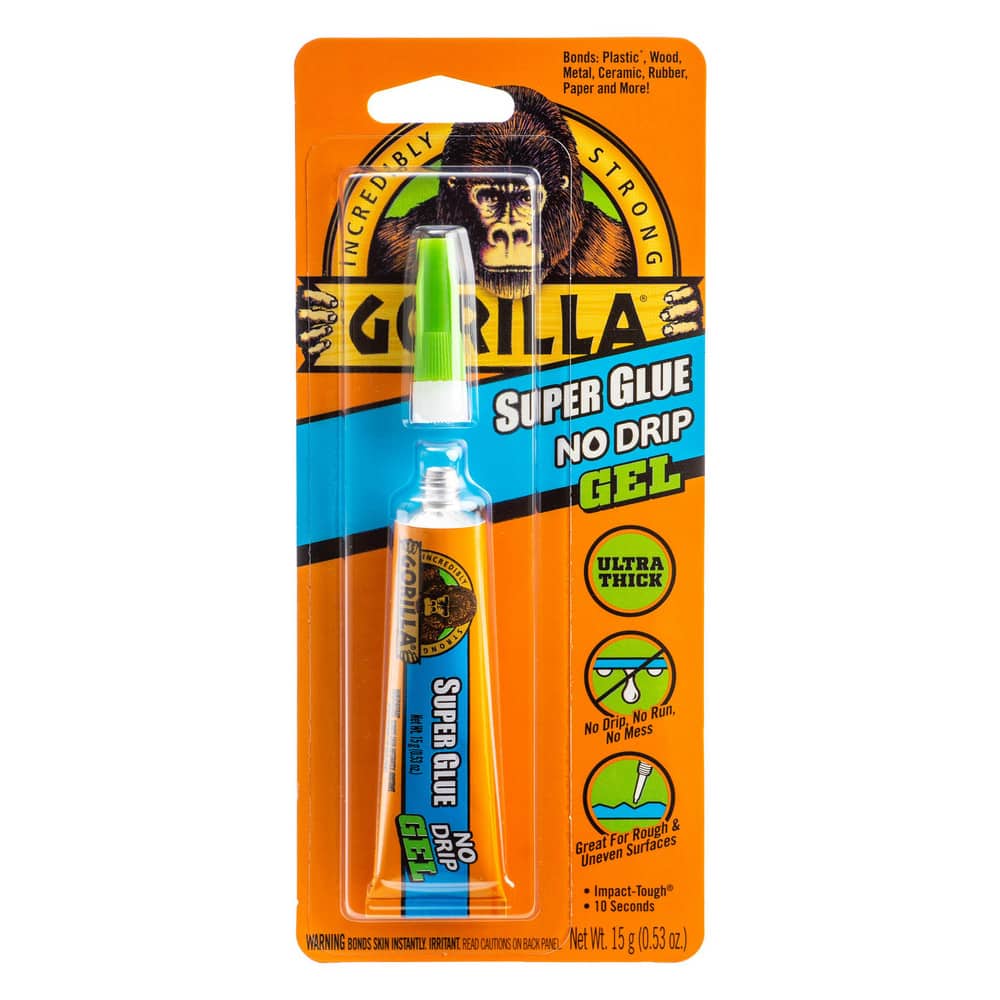 Gorilla Glue Super Glue: 0.53 oz Tube, Clear - 24 hr Full Cure Time | Part #6802502